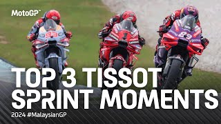 Top 3 TissotSprint moments 🤯  2024 MalaysianGP [upl. by Muldon]