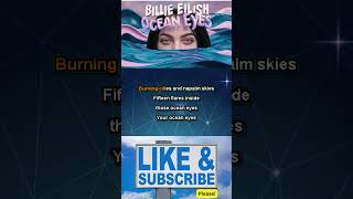 Billie Eilish Ocean Eyes Karaoke Version shorts [upl. by Avehstab26]