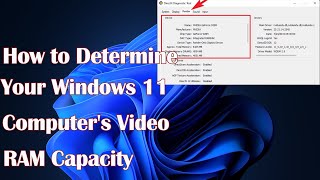 How to Determine Your Windows 11 Computers Video RAM Capacity [upl. by Martyn]