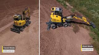 EW65 and EW100 Mobile Excavator Startup Procedure [upl. by Ensoll356]