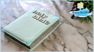 BIBLE cake topper TUTORIAL  CHRISTENING BAPTISM CAKE [upl. by Cindra]