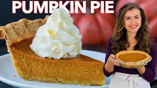 The BEST PUMPKIN PIE RECIPE Ive Ever Made  Thanksgiving Dessert [upl. by Nyleimaj42]