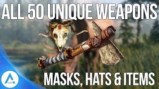 All 50 Unique Secret Weapons Hats Masks Items and How to Get Them  Red Dead Redemption 2 [upl. by Analos]