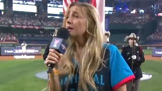 Ingrid Andress National Anthem Goes VIRAL at Home Run Derby What Went Wrong [upl. by Erhard]