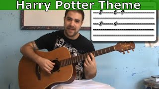 Tutorial Harry Potter Movie Theme  Fingerstyle Guitar w TAB aka Hedwigs Theme [upl. by Hinson]