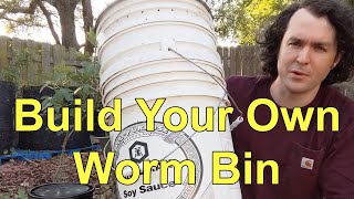 I Made An Easy To Build Inexpensive DIY Worm Bin Vermicomposter For Beginners [upl. by Tiphani524]