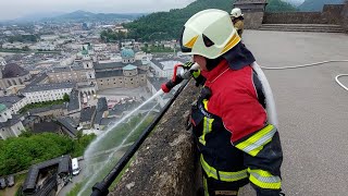 Feuerwehrübung auf der Festung Hohensalzburg [upl. by Erda]