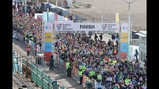 Thousands participate in the Brighton Half Marathon 2023 [upl. by Melak]