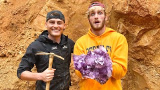 Logan Paul Finds 100000 Amethyst Crystal Unbelievable Find [upl. by Cavanaugh983]