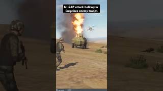 MI24P attack helicopter Surprises enemy troops militaryhelicopter [upl. by Heer]