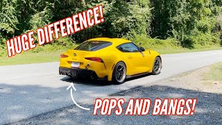 2021 Toyota Supra MXP Catted Downpipe w Stock Catback Exhaust [upl. by Hindorff92]