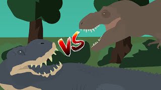 Tyrannosaurus Rex vs Vastatosaurus Expectation vs Reality Stick Fight Animation [upl. by Aneelehs]