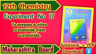 Class 12th Chemistry Experiment No 17 Solutions  Maharashtra Board [upl. by Nylyrehc]