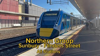 Journey Sunbury  Flinders Street All Stations HCMT [upl. by Hairym]