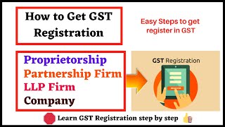 gst registration for proprietorshipllp partnership firmdocuments required for gst registration [upl. by Aneehsat]