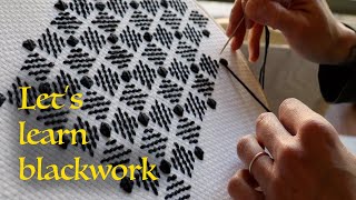 Lets learn historical blackwork embroidery and make a cute modern bag [upl. by Siro]