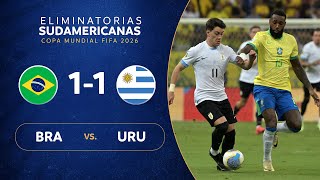 BRASIL vs URUGUAY 11  RESUMEN  ELIMINATORIAS SUDAMERICANAS  FECHA 12 [upl. by Leihcim]