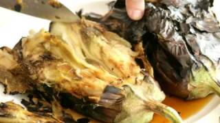 GreekFoodTv☼ Roasted Eggplant quotCaviarquot Dip Spread and Salad Melitzanosalata 2 [upl. by Kawai]