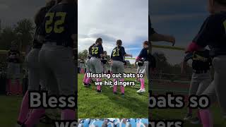 Blessing our bats so we hit dingers 🥎🏏softball dingers bats blowup [upl. by Finstad]