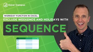 Workday Function in Excel Exclude Weekends and Holidays with SEQUENCE [upl. by Ybor]