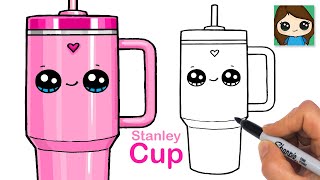 How to Draw a Stanley Quencher Tumbler Cup [upl. by Senzer]