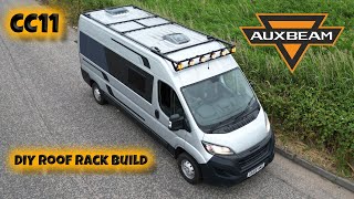 Making DIY roof rack fitting AUXBEAM Spotlights  Boxer Camper conversion  CC11 [upl. by Kred]