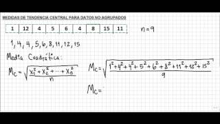 MEDIDAS DE TENDENCIA CENTRAL PARA DATOS NO AGRUPADOS [upl. by Vesta]
