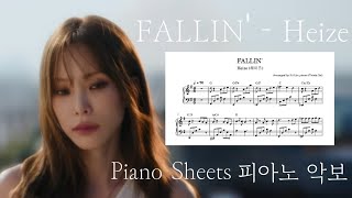 FALLIN  Heize 헤이즈 Piano Sheet 钢琴谱 피아노 악보 [upl. by Starinsky]