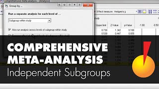 MetaAnalysis Using Independent Subgroups Within Studies  Comprehensive MetaAnalysis [upl. by Suhploda166]