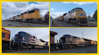 1 Hour of Union Pacific Trains in Spokane [upl. by Nyllewell]