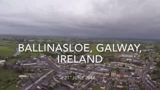 Ballinasloe Galway Ireland  HD 4K aerial footage over fair green and town [upl. by Janith]