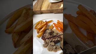 Steak Frites with Creamy Mushroom Sauce steaksauce [upl. by Alyag]