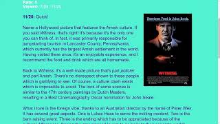 Movie Review Witness 1985 [upl. by Akram]