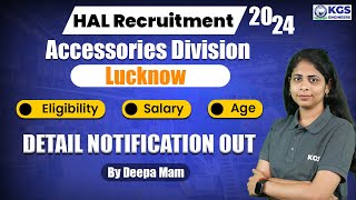 HAL RECRUITMENT 2024 OUT  HAL NEW VACANCY 2024 Lucknow  HAL SALARY APPLY DATE amp ELIGIBILITYAGE [upl. by Ennasus727]