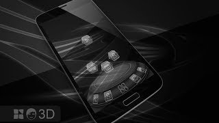 Next launcher theme Black Glass ENG [upl. by Ahsinauj371]