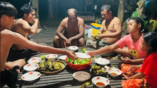 Grilled fermented fish served with nom banh chok and vegetables [upl. by Oigroeg]