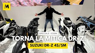 EICMA 2024 I Suzuki svela le DRZ4SSM Tutto sulle nuove 400 Dual Sport e Supermoto di Suzuki [upl. by Yauqram]