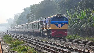 Dancing metre gauge train Rangpur Express Train powered by brand new 3024 series EMD [upl. by Giralda]