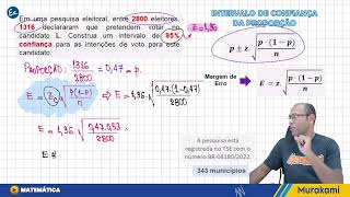 PESQUISA ELEITORAL  INTERVALO DE CONFIANÇA [upl. by Latin487]