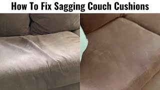 How To Fix Sagging Couch Cushions Diy Couch Makeover [upl. by Ilocin]