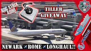 MSFS LIVE ✈️PMDG B777✈️ TILLER GIVEAWAY  Newark  Rome LONGHAUL  Rog Strix 4090 ULTRA SETTINGS [upl. by Jeu810]