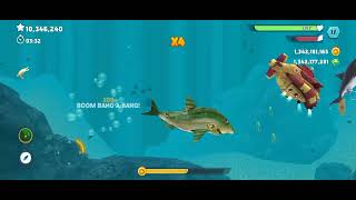 I play as enemy megalodon but meg kempy bass skin in hungry shark evolution full gameplay [upl. by Vish]