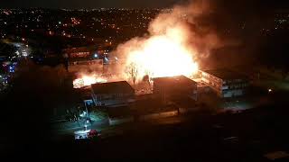 Drone captures Manor High School fire [upl. by Arahsat793]