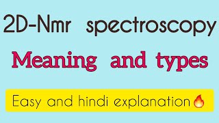 2D Nmr spectroscopy important  easy amp hindi explanation  shorts [upl. by Dearr]