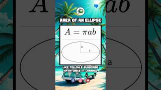 Area of an Ellipse Formula  ellipse area maths shorts [upl. by Velma]