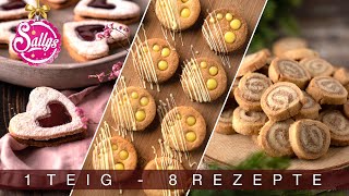 Plätzchen backen 1 Teig  8 Rezepte  Weihnachtsrezepte  Sallys Welt [upl. by Garate]