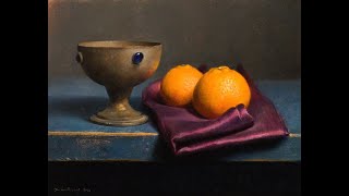 Tangerine still life in oils Time lapse video [upl. by Goines]