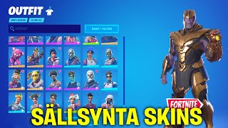 VISAR HELA MIN FORTNITE LOCKER MED ALLA MINA SKINS SÄLLSYNTA amp OG SKINS [upl. by Lunneta419]