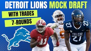 Detroit Lions 7Round Mock Draft With Trades [upl. by Caniff]