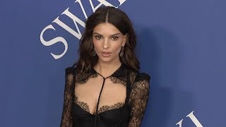 Emily Ratajkowski at the 2018 CFDA Fashion Awards red carpet in New York [upl. by Neltiac]